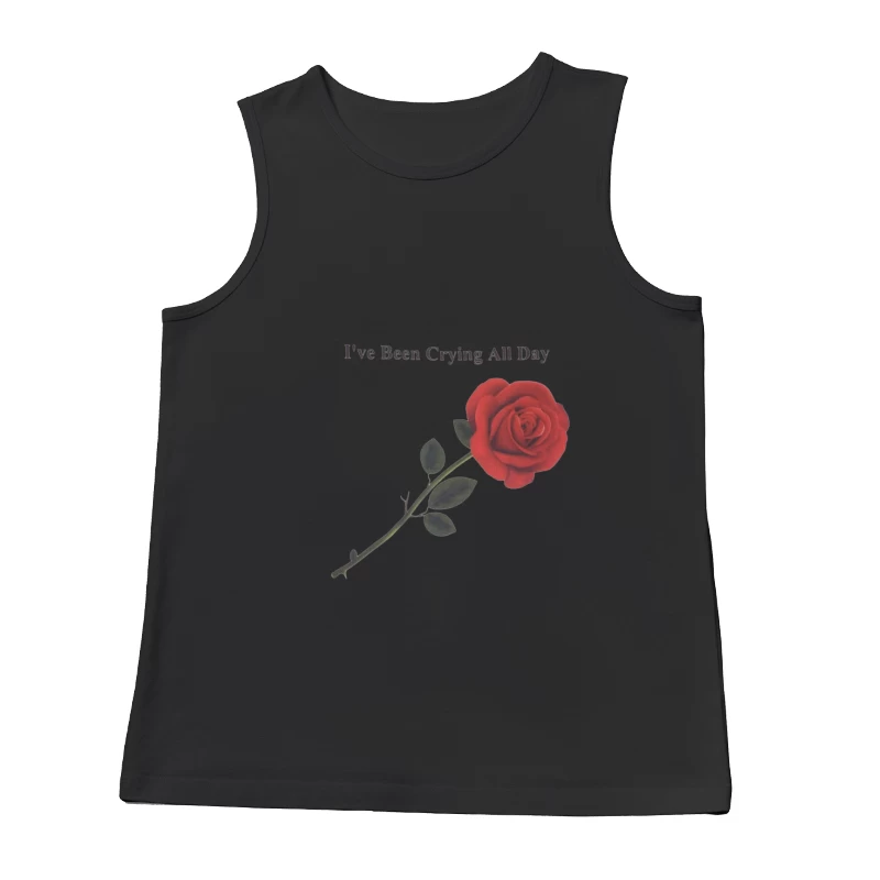 Rote Rose und Trauriger Text Herren Tanktops