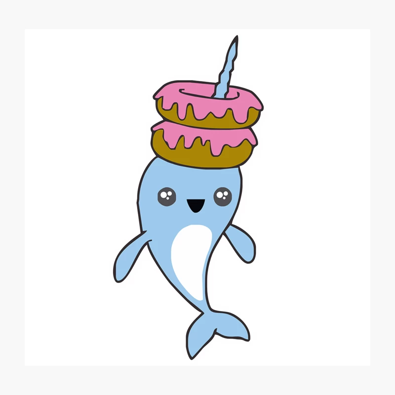 Narwhal Donuts Kawaii Cute Unicorn Harajuku Sweet Cool Awesome Throw Pillow