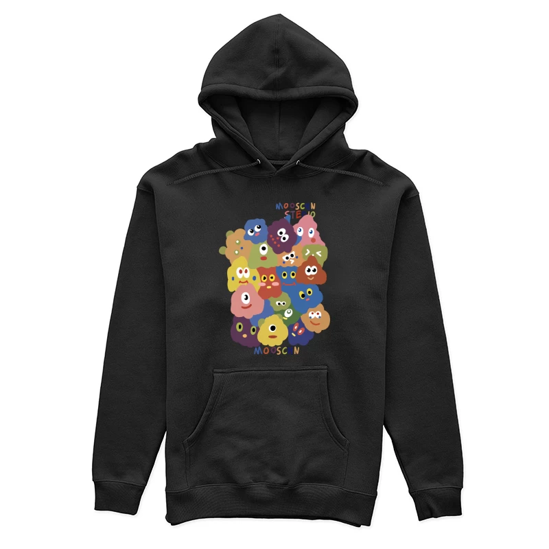 Bunte Cartoon-Gesichter Collage Damen Pullover Hoodie