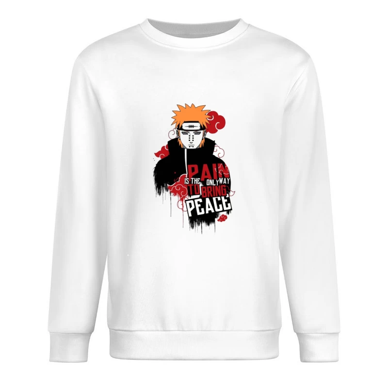 Anime Charakter mit Friedensbotschaft Herren Pullover Sweatshirt