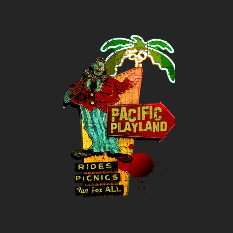 Pacific Playland, distressed Male Pullover Sweatshirt