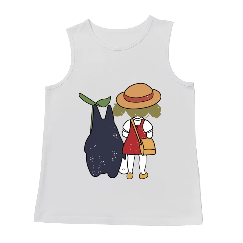 Mädchen mit Hut und Fantasiewesen Herren Tanktops