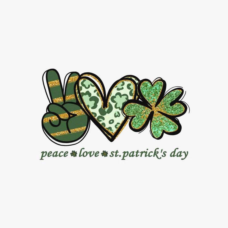 Frieden, Liebe und St. Patrick's Day Damen Pullover Sweatshirt