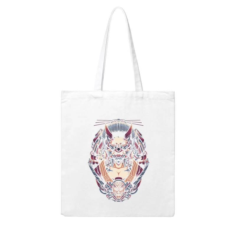 Cyberpunk Samurai Robotic Fantasy Art Cotton Tote Bag