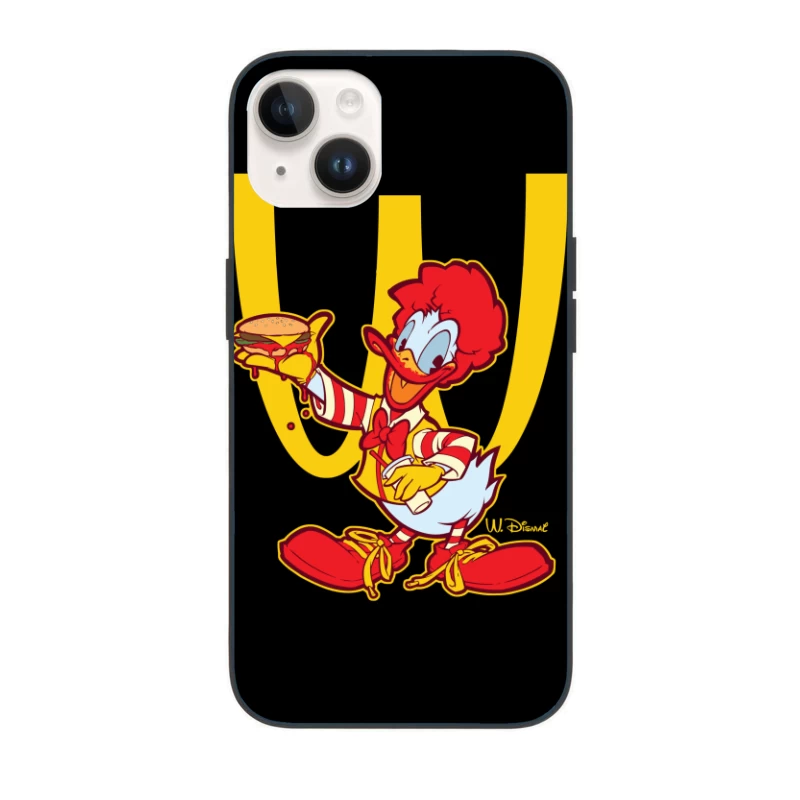 Cartoon Fast Food Character Holding a Burger iPhone Case