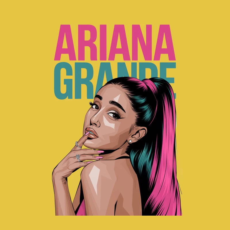 Colorful Illustration of Pop Star Singer with Vibrant Ponytail Male T-Shirt