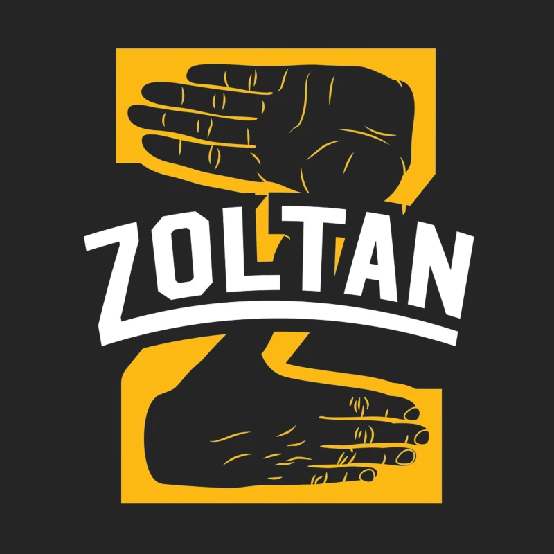 Zoltan Mystical Hand Reading Logo Design in Yellow and White Male Pullover Sweatshirt