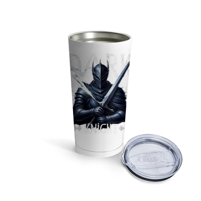 Dark Knight with Ancient Blade - Fantasy Warrior Illustration Travel Mug