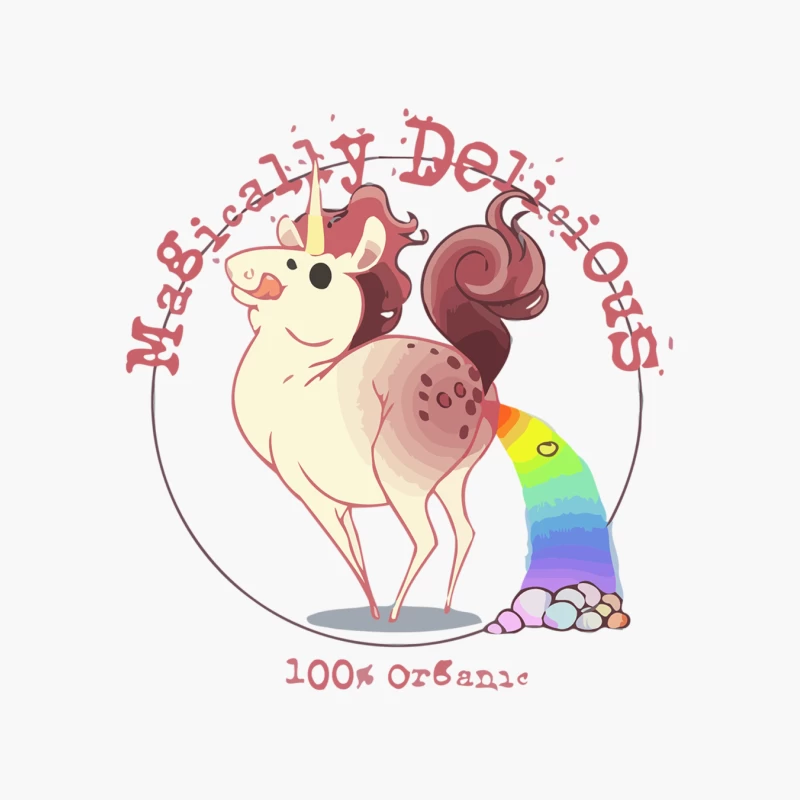 Magical Rainbow Unicorn: Deliciously Organic Cartoon Cuteness Cotton Tote Bag