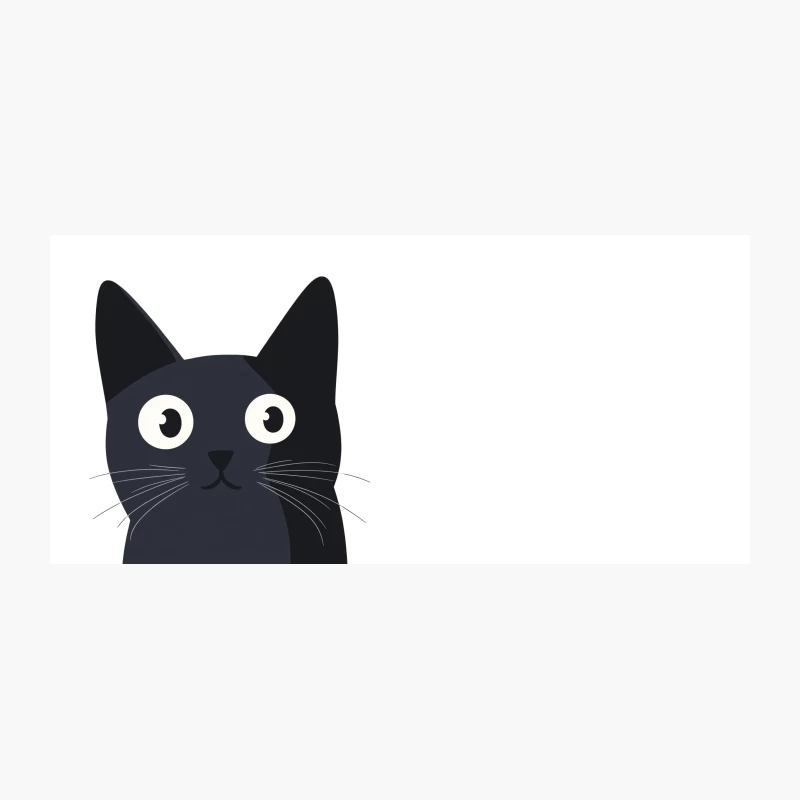 Adorable Cartoon Black Cat with Big Eyes Coffee Mug