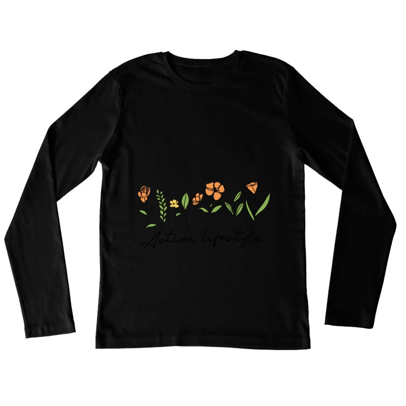 Aktiver Lebensstil mit floralen Designs Damen Langarm T-Shirt