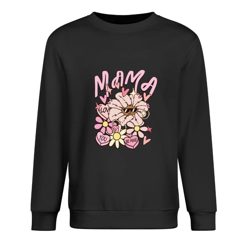 Lustige Mama Blume mit Herzen Herren Pullover Sweatshirt