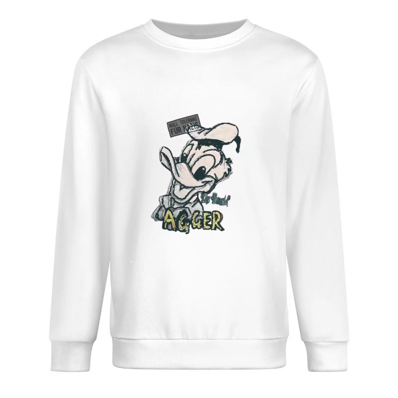 Papera caricatura con testo e dichiarazione Felpa pullover Uomo