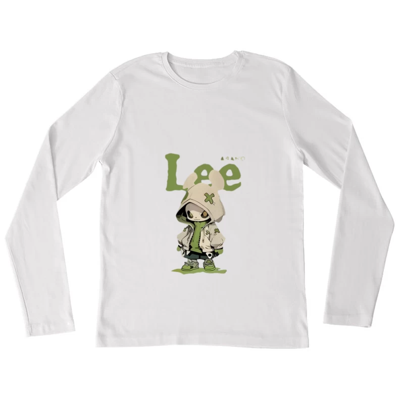 Süßes Skelett in Kapuzenpulli Damen Langarm T-Shirt