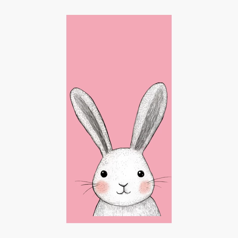 Cute Cartoon Rabbit Sketch Illustration iPhone Case