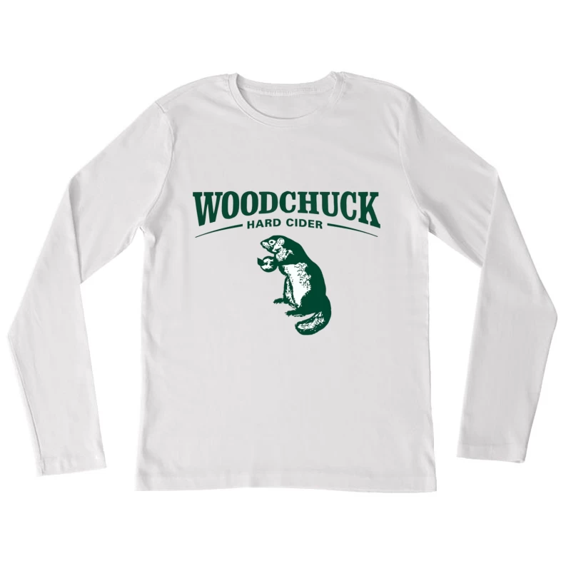 Woodchuck Hard Cider Green Logo with Mascot Design Female Long Sleeve T-Shirt