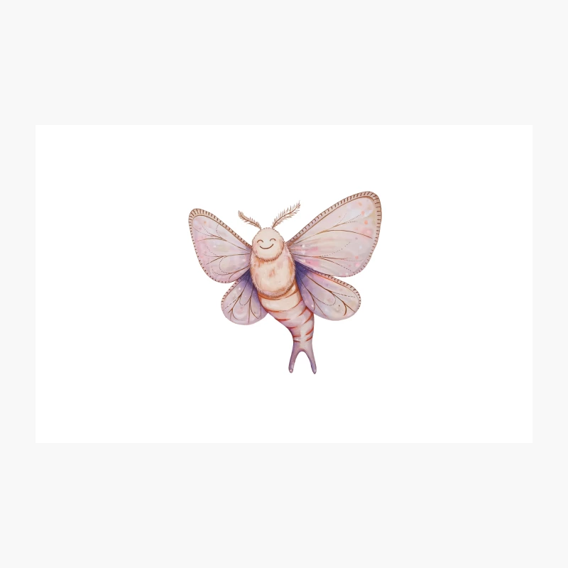 Whimsical Watercolor Moth Illustration with Cute Smile Travel Mug