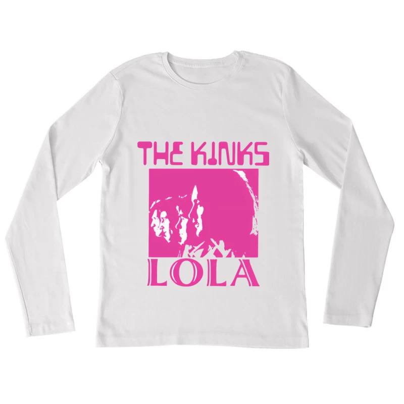 The Kinks 'Lola' Pink Album Cover Art Female Long Sleeve T-Shirt