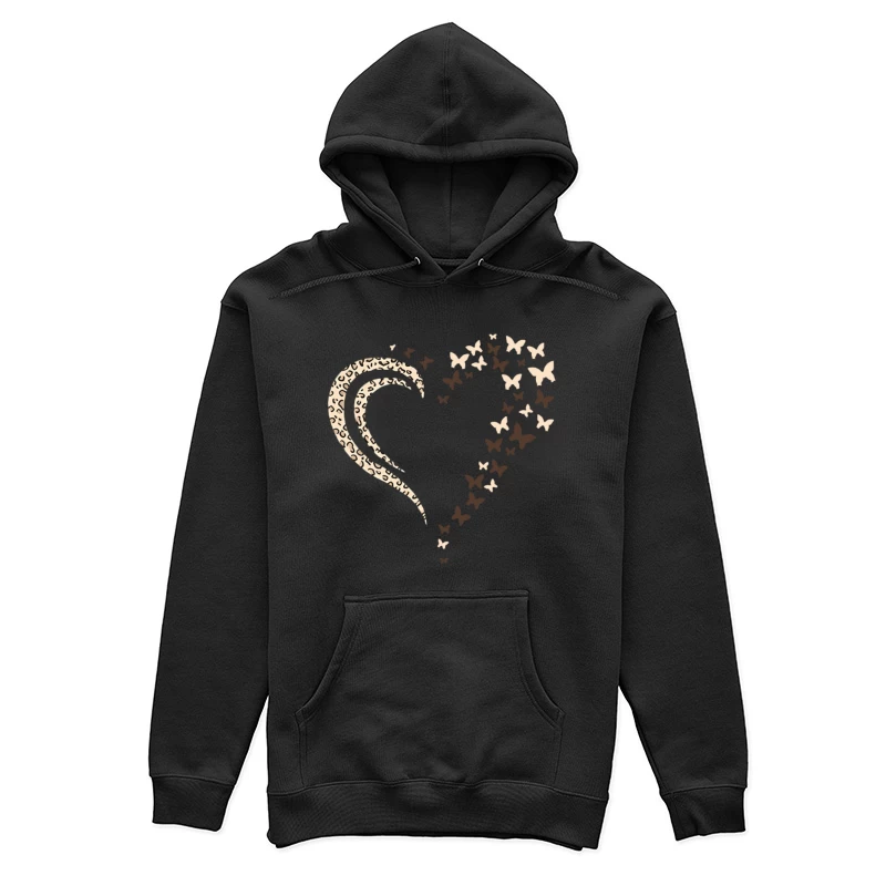 Herz mit Leopardenmuster und Schmetterlingen Damen Pullover Hoodie