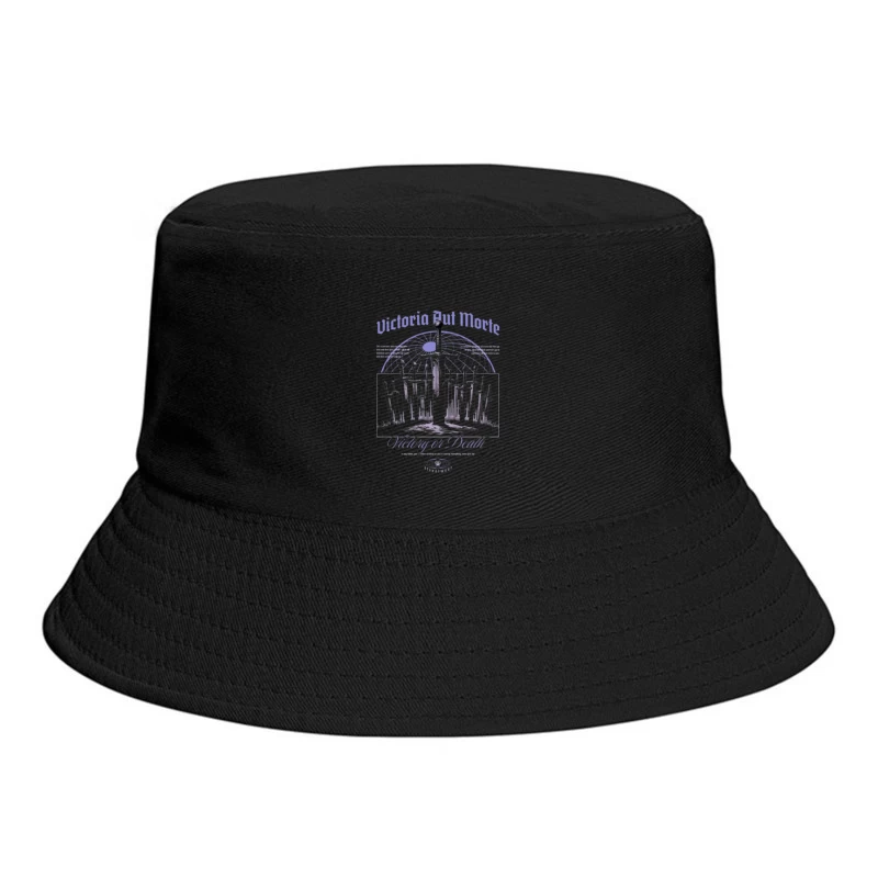 Gothic Medieval Swords Victory or Death Illustration Bucket Hat