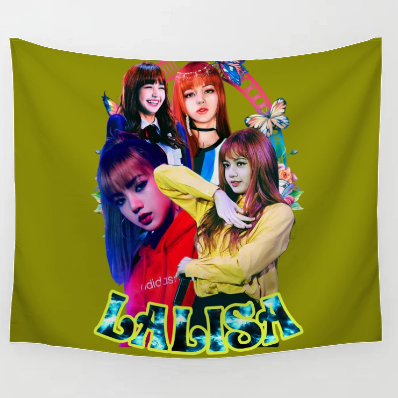 Collage of a K-Pop Female Artist Tapestry
