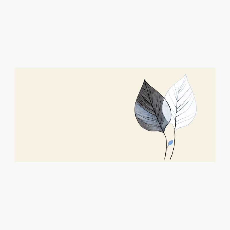 Minimalist Leaf Illustration: Black and White Botanical Line Drawing Coffee Mug