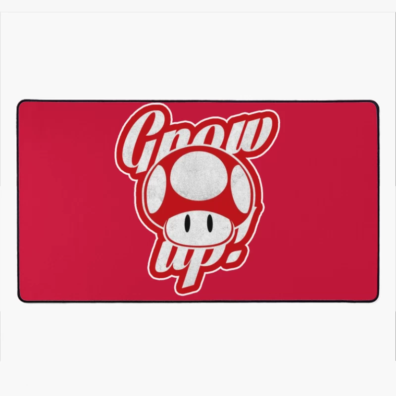 Retro Nintendo Super Mario Mushroom "Grow Up" Design Desk Mat