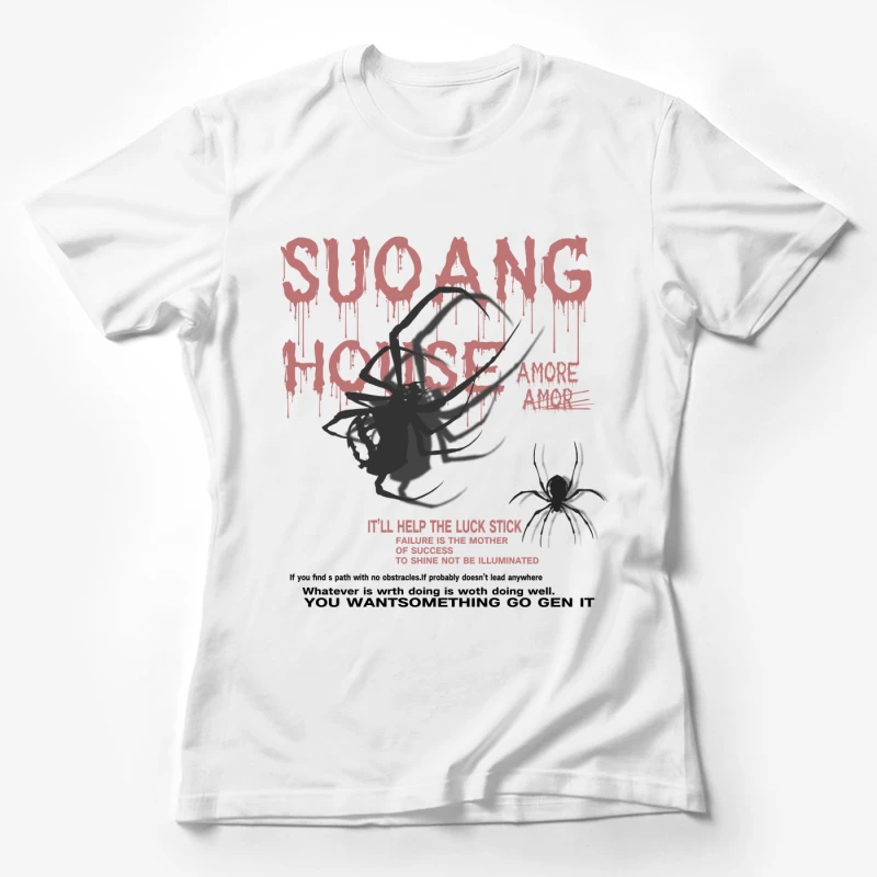 Spinnenmotiv mit Text Damen T-Shirt