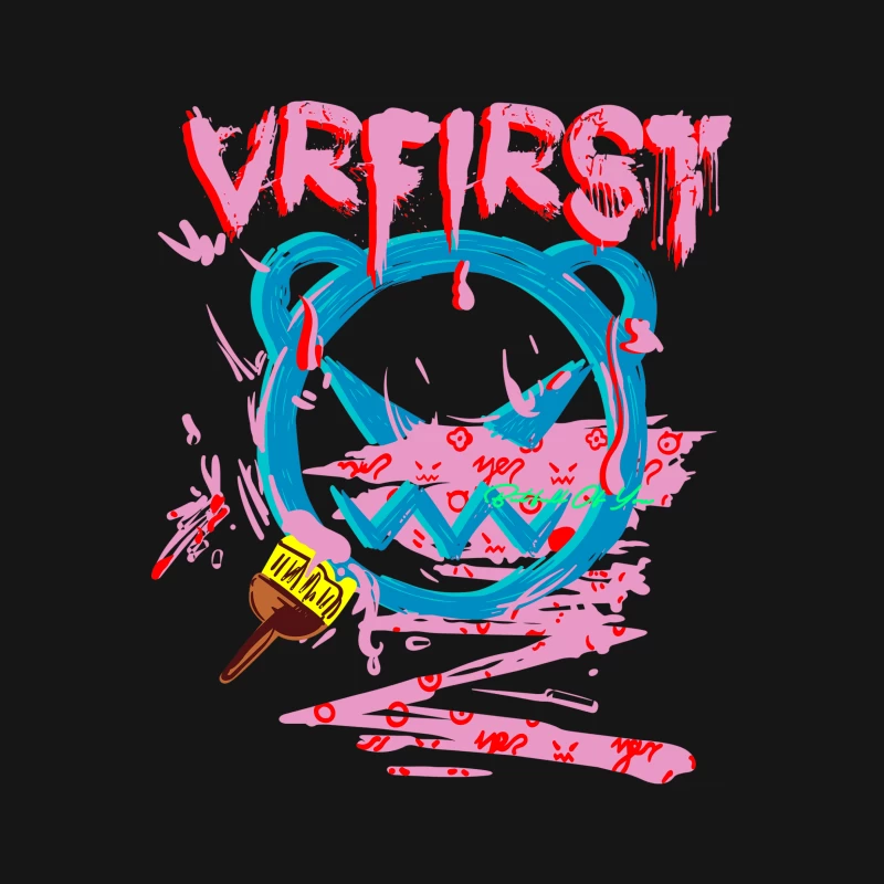 Graffiti Bär und Pinsel Damen T-Shirt