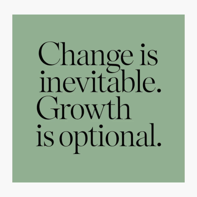 Minimalist Black and White Motivational Quote About Change and Growth Throw Pillow