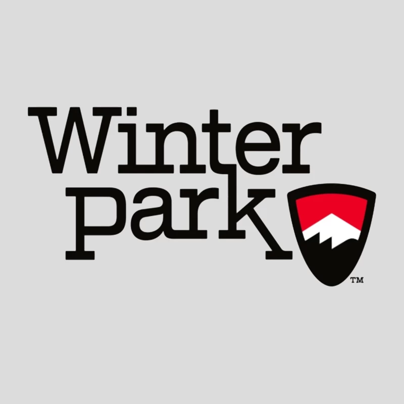 Winter Park Resort Logo with Mountain Shield Design Baseball Cap