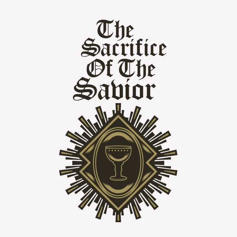 Le Sacrifice du Sauveur avec Calice et Rayons Femme T-Shirt