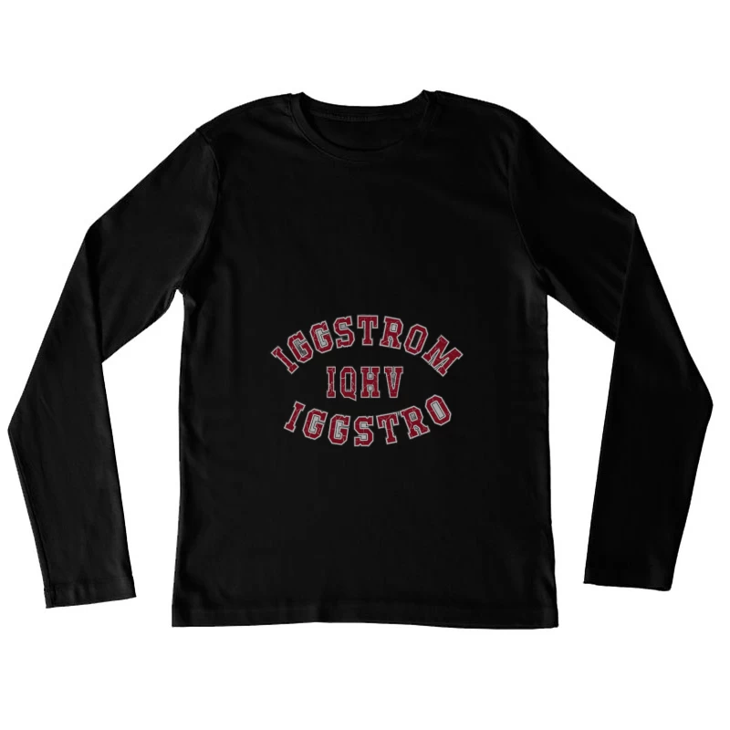 Sportlicher College-Stil Schriftzug Damen Langarm T-Shirt