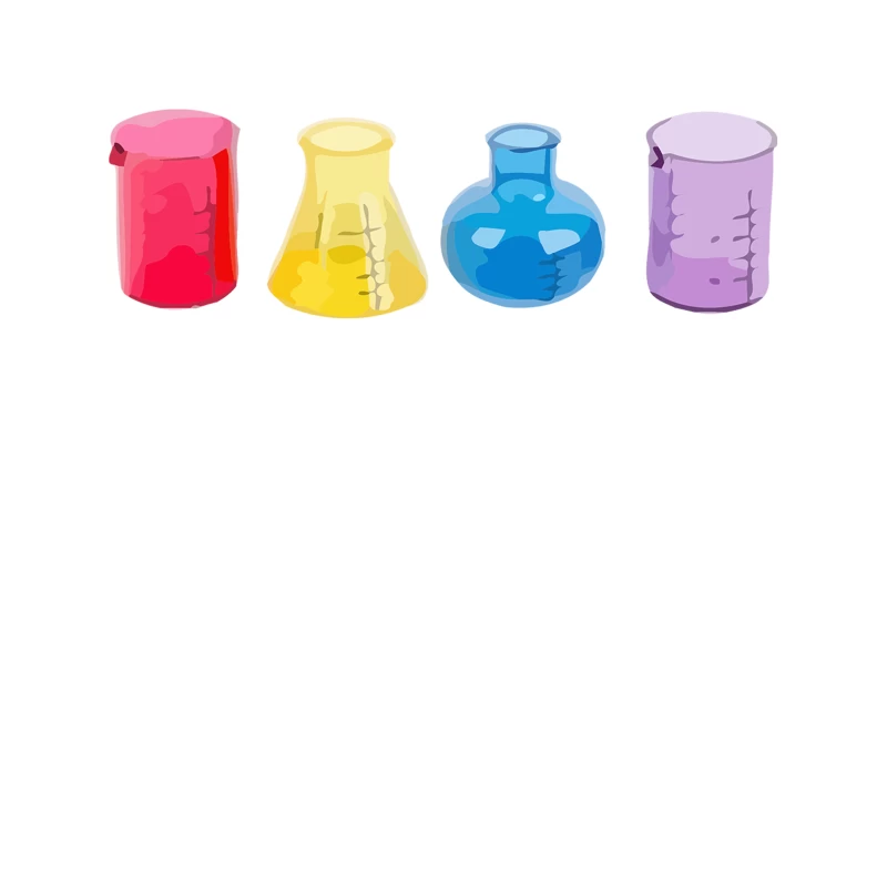 Colorful Laboratory Glassware Set for Chemistry Experiments Tapestry