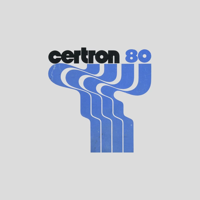 Vintage Certron 80 Blue Wave Logo Design Baseball Cap