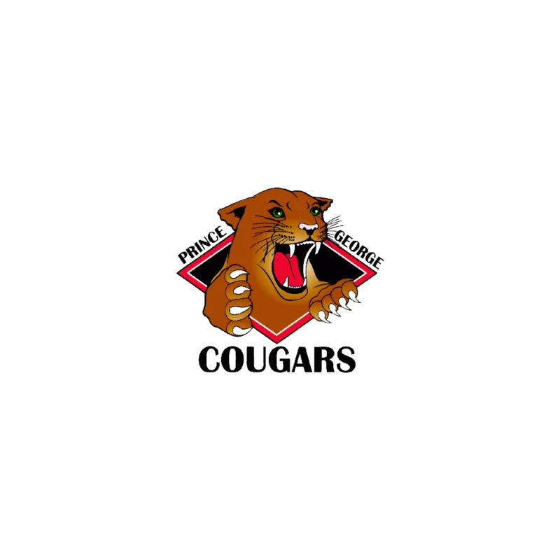 Prince George Cougars Sports Team Logo with Fierce Cougar Mascot iPhone Case