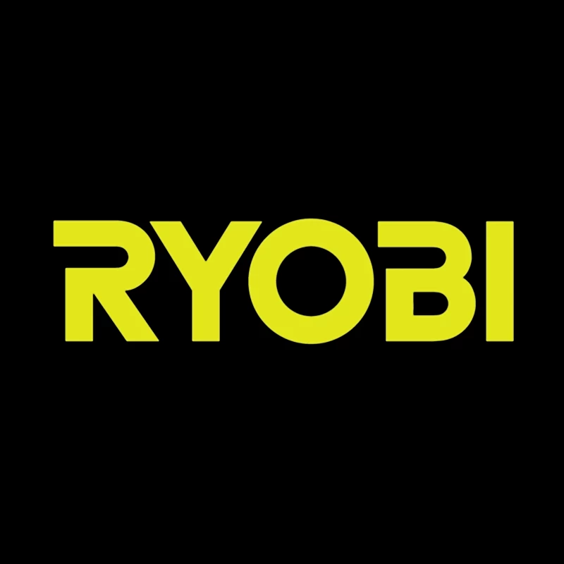 Ryobi Power Tools Brand Logo in Neon Yellow Desk Mat