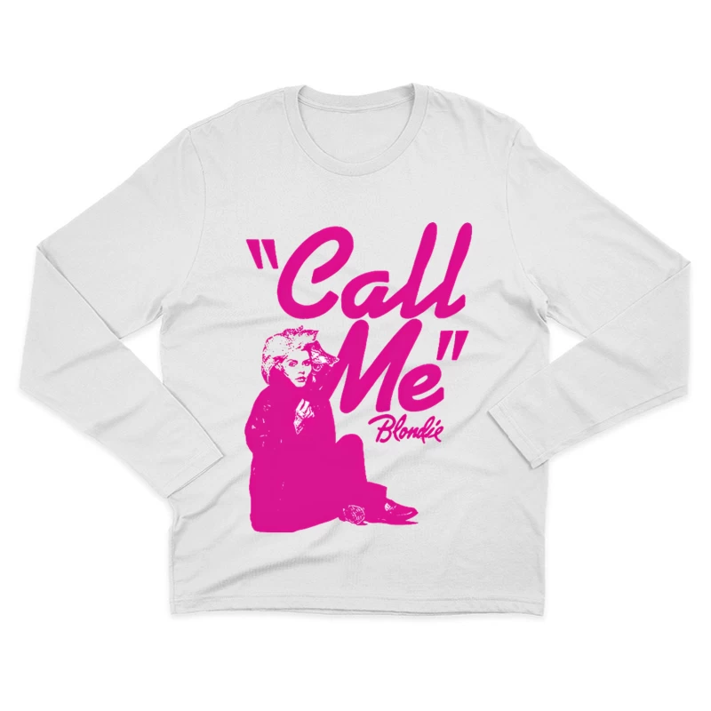 Vintage Pink "Call Me" Blondie Single Poster Male Long Sleeve T-Shirt