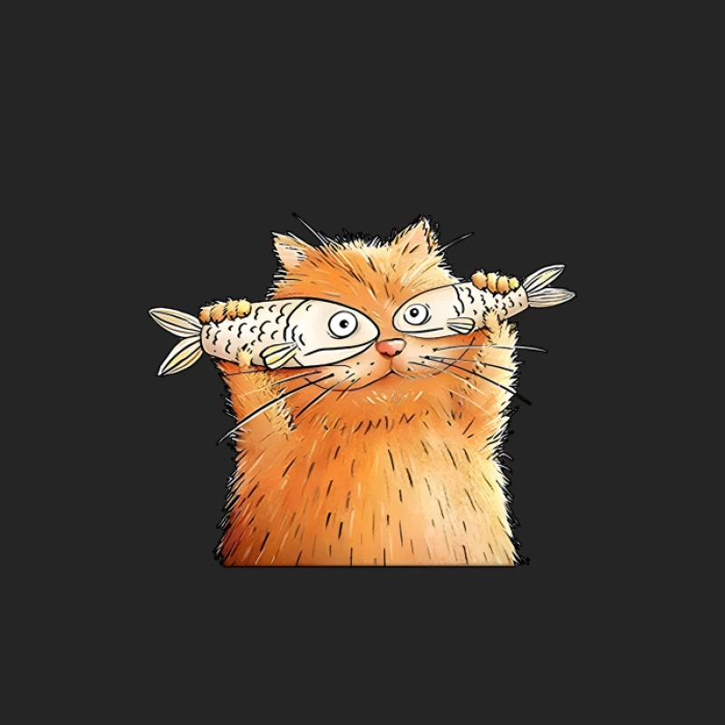 Illustration de chat avec des poissons Femme Sweat-shirt à enfiler