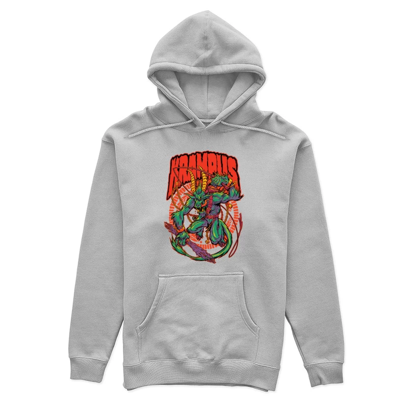 Krampus Holiday Mythology Illustration Female Pullover Hoodie