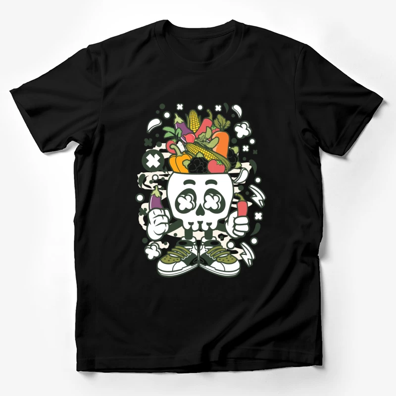 Crâne amusant avec légumes colorés Homme T-Shirt