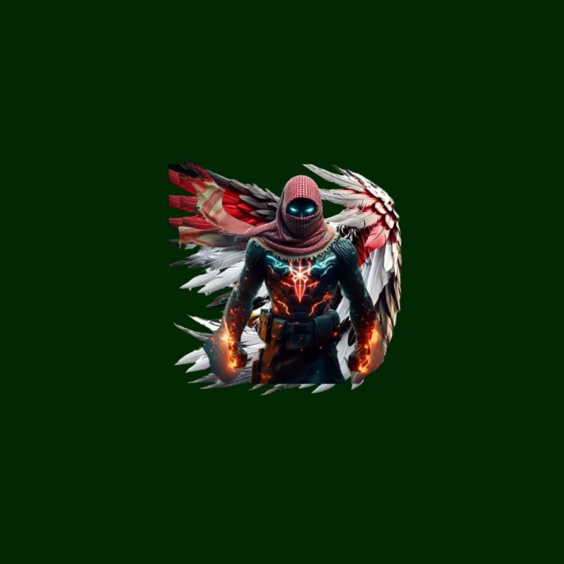 Superhero Character with Wings in Digital Art Mouse Pad