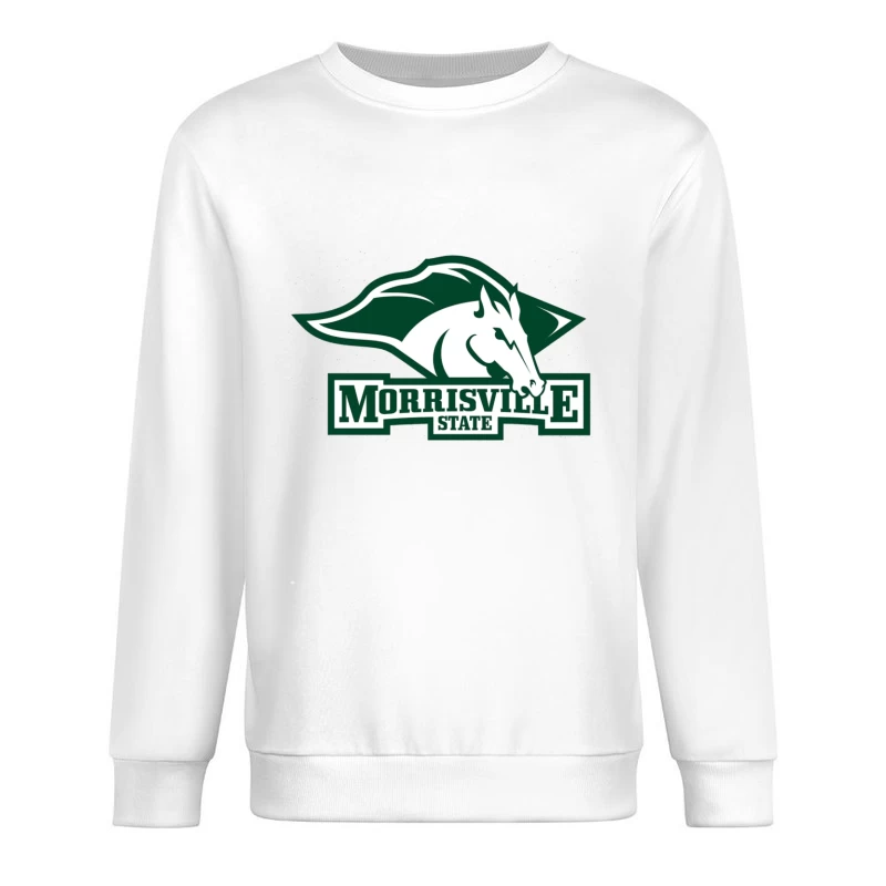 Morrisville State College Athletics Logo with White Horse Mascot Male Pullover Sweatshirt