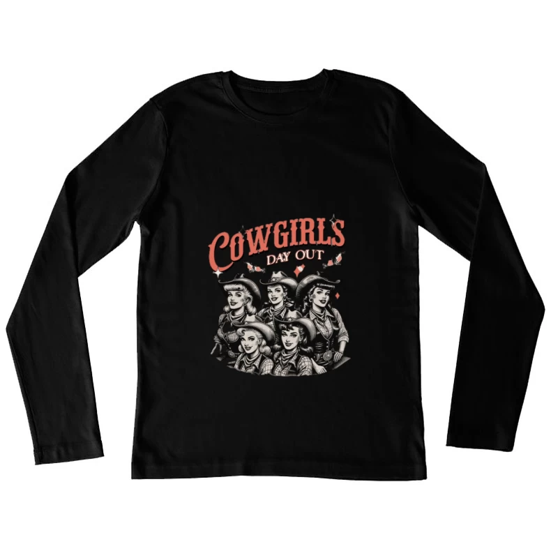 Cowgirls-Tagesausflug Illustration Damen Langarm T-Shirt