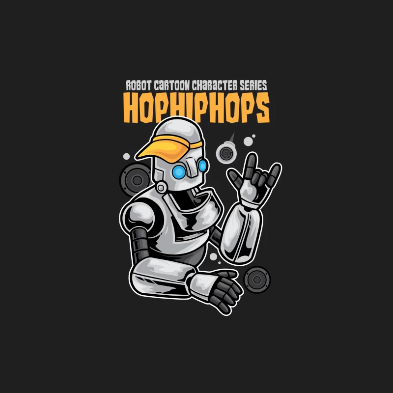 Stylischer Roboter mit orangefarbener Mütze Herren Tanktops