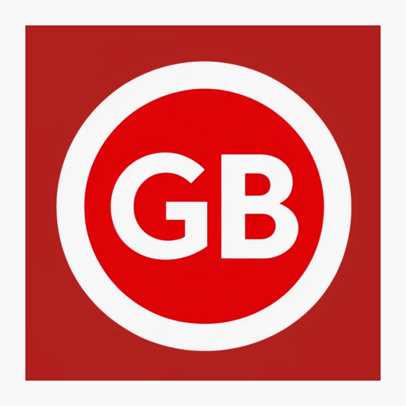 GB Logo: Red Circle with White Letters for Great Britain Pin