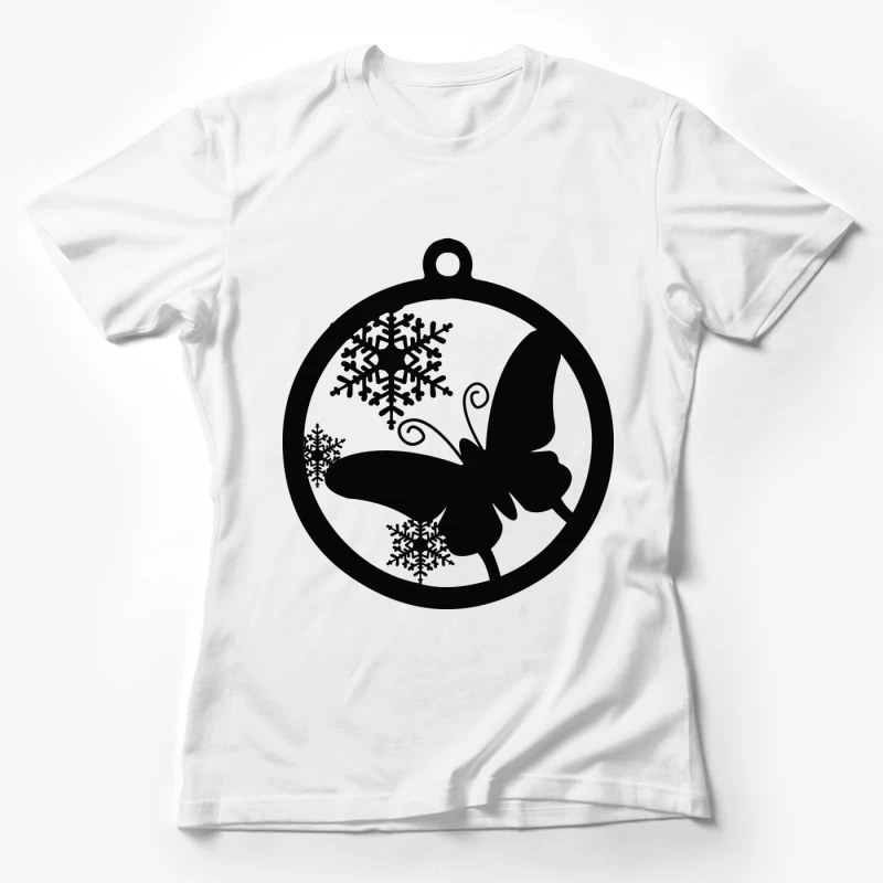 Décoration hivernale avec papillon Femme T-Shirt