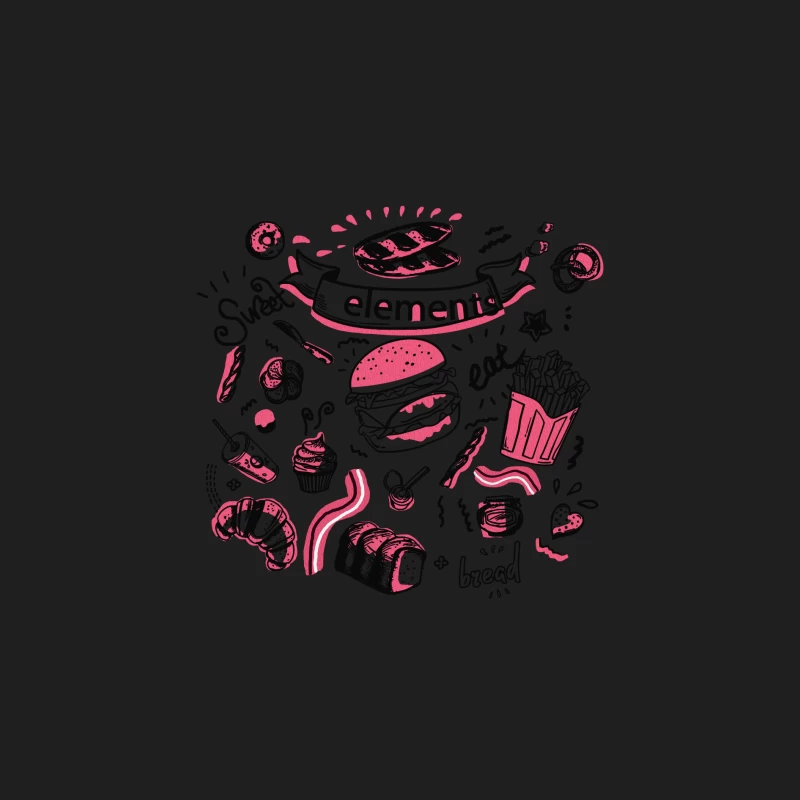 Fast Food und Süßigkeiten Illustration Herren Tanktops