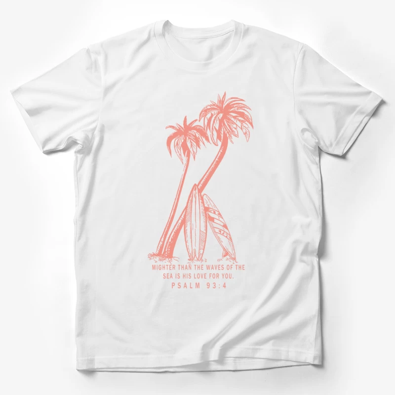 Tropische Palmen mit Psalm 93:4 Herren T-Shirt