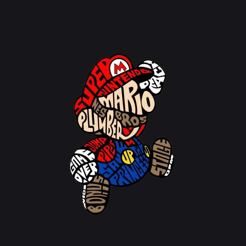 Typografie Mario Kunst Damen Pullover Hoodie